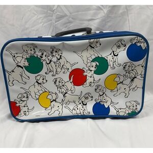 Vintage 90's Walt Disney's 101 Dalmatians Kids Vinyl Graphi Puppy Print Suitcase